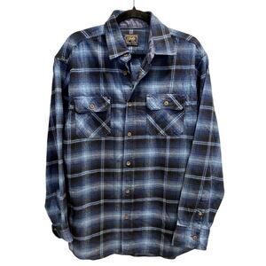 Men's Jach's Blue Plaid Cotton Flannel Size L